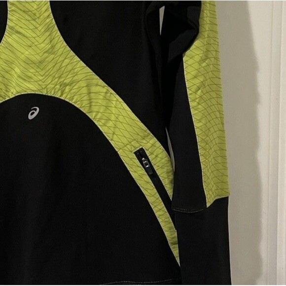 ASICS Sporty Neon/Black Trim Full Zip Running Jacket Kangaroo Pocket Women’s M - Picture 13 of 13